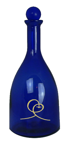 bottiglia con adesivo